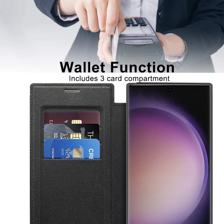 For Samsung Galaxy S25 Ultra 5G Shield MagSafe RFID Anti-theft Leather Phone Case