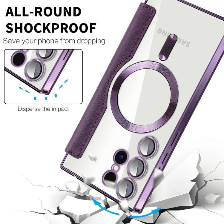 For Samsung Galaxy S25 Ultra 5G Shield MagSafe RFID Anti-theft Leather Phone Case