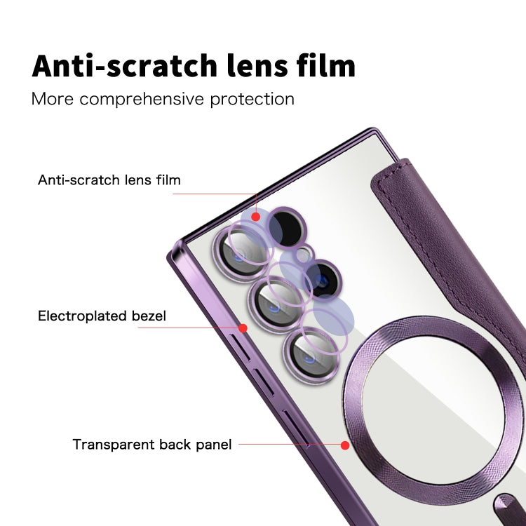 For Samsung Galaxy S25 Ultra 5G Shield MagSafe RFID Anti-theft Leather Phone Case