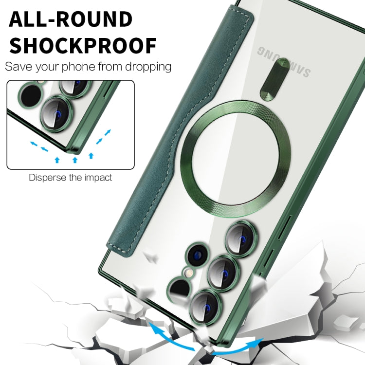 For Samsung Galaxy S25 Ultra 5G Shield MagSafe RFID Anti-theft Leather Phone Case