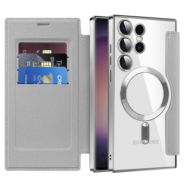 For Samsung Galaxy S25 Ultra 5G Shield MagSafe RFID Anti-theft Leather Phone Case