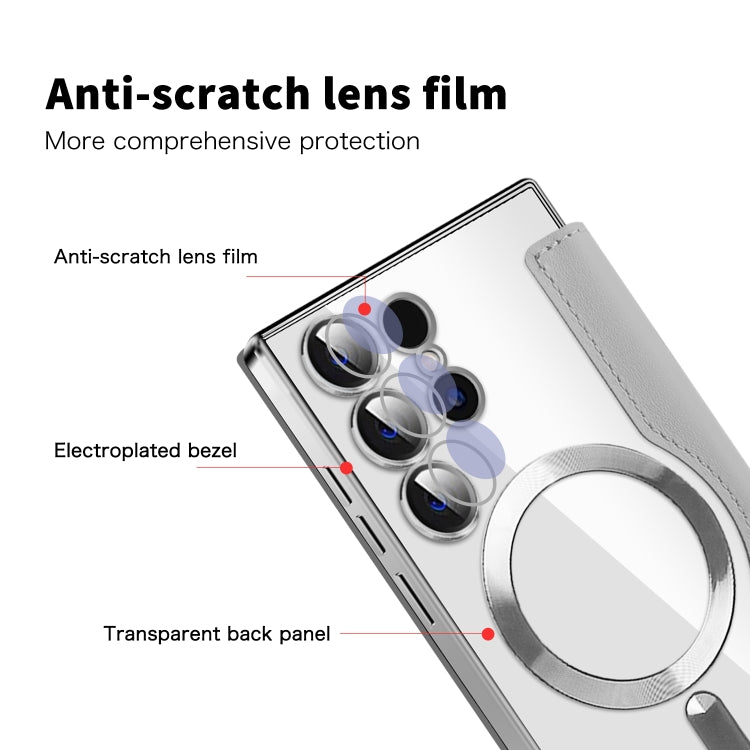 For Samsung Galaxy S25 Ultra 5G Shield MagSafe RFID Anti-theft Leather Phone Case