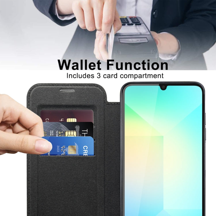 For Samsung Galaxy A06 4G Shield MagSafe RFID Anti-theft Leather Phone Case
