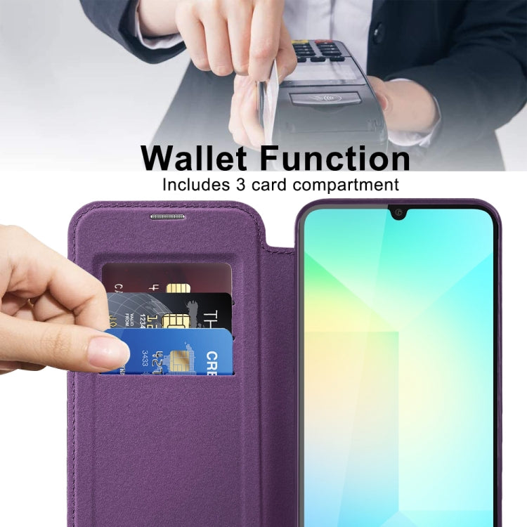 For Samsung Galaxy A06 4G Shield MagSafe RFID Anti-theft Leather Phone Case
