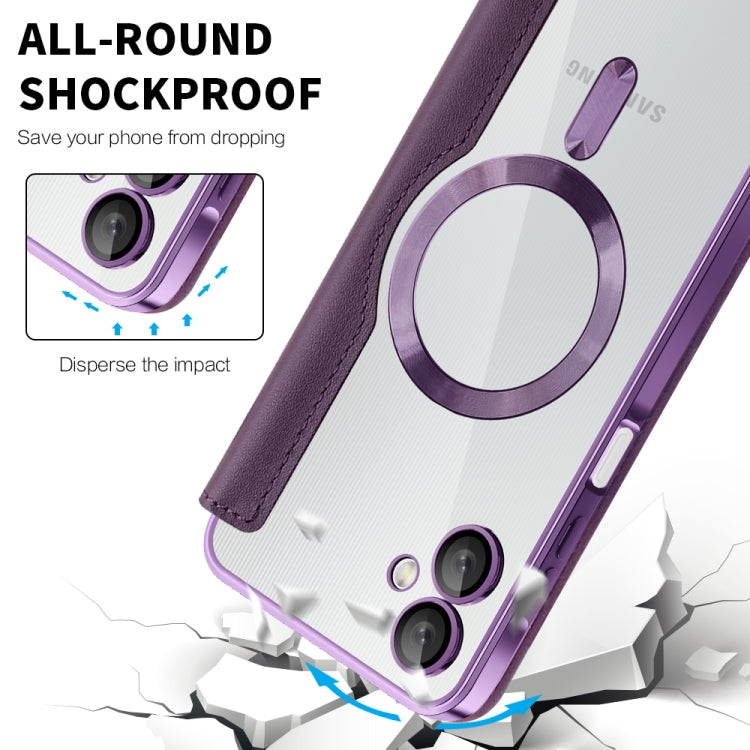 For Samsung Galaxy A06 4G Shield MagSafe RFID Anti-theft Leather Phone Case
