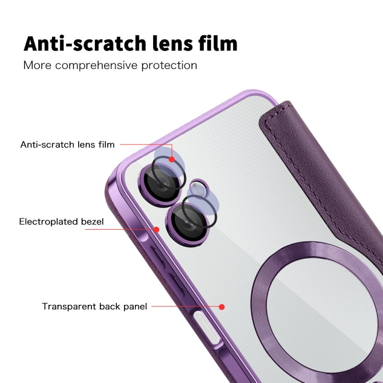 For Samsung Galaxy A06 4G Shield MagSafe RFID Anti-theft Leather Phone Case