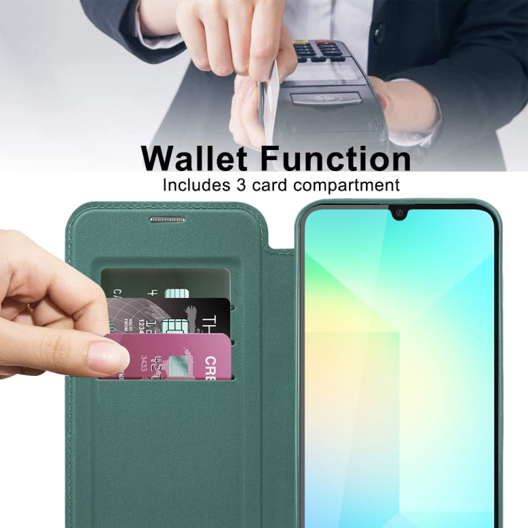 For Samsung Galaxy A06 4G Shield MagSafe RFID Anti-theft Leather Phone Case
