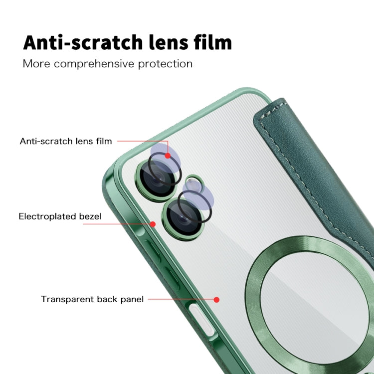 For Samsung Galaxy A06 4G Shield MagSafe RFID Anti-theft Leather Phone Case