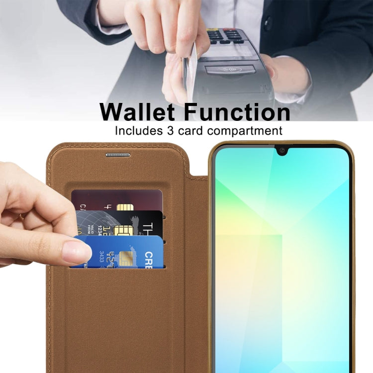 For Samsung Galaxy A06 4G Shield MagSafe RFID Anti-theft Leather Phone Case
