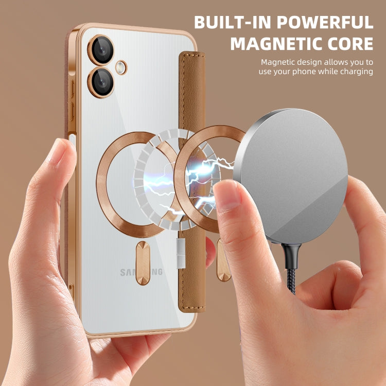 For Samsung Galaxy A06 4G Shield MagSafe RFID Anti-theft Leather Phone Case