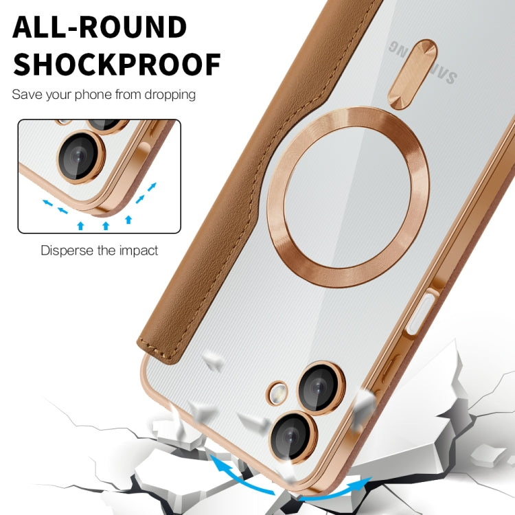 For Samsung Galaxy A06 4G Shield MagSafe RFID Anti-theft Leather Phone Case