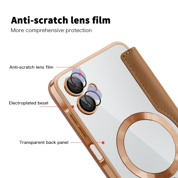 For Samsung Galaxy A06 4G Shield MagSafe RFID Anti-theft Leather Phone Case