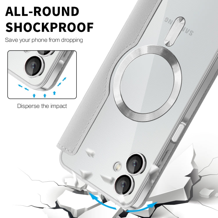 For Samsung Galaxy A06 4G Shield MagSafe RFID Anti-theft Leather Phone Case