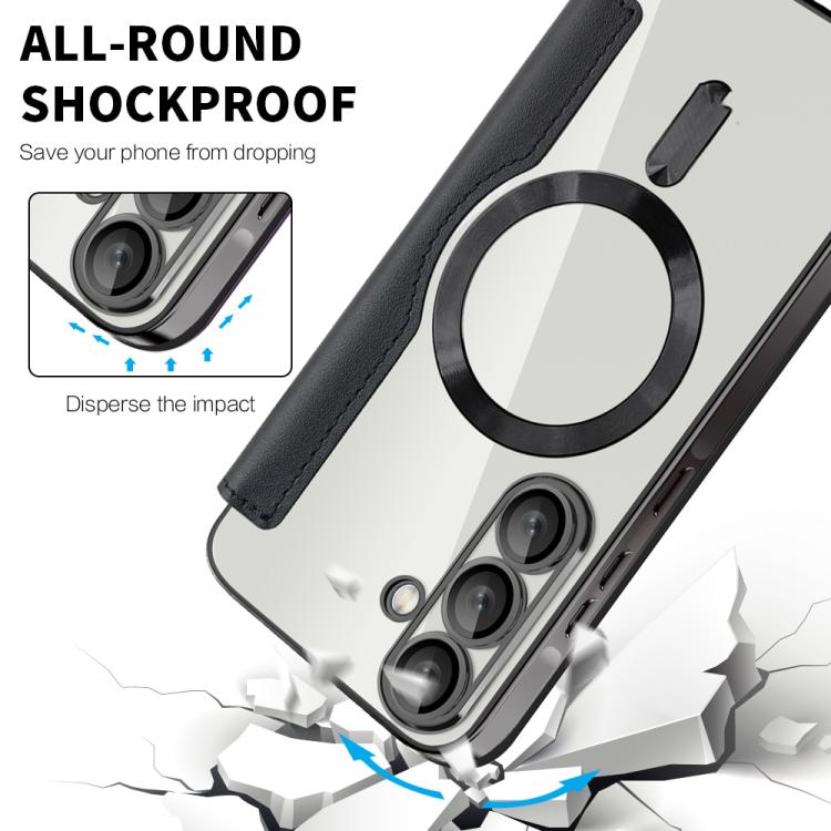 For Samsung Galaxy A56 5G Shield MagSafe RFID Anti-theft Leather Phone Case