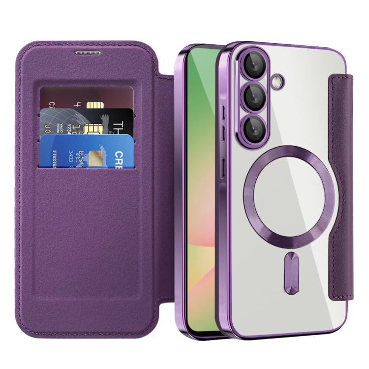 For Samsung Galaxy A56 5G Shield MagSafe RFID Anti-theft Leather Phone Case