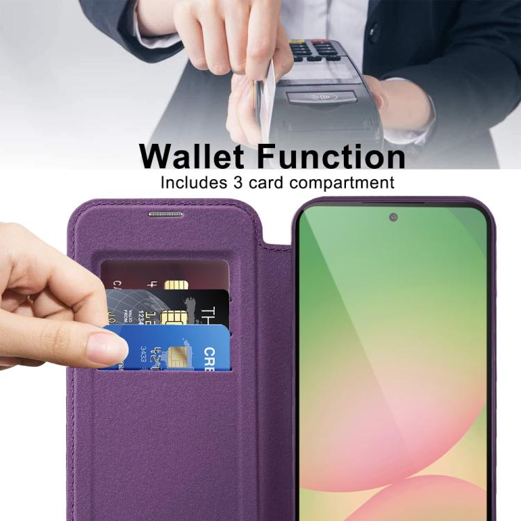 For Samsung Galaxy A56 5G Shield MagSafe RFID Anti-theft Leather Phone Case