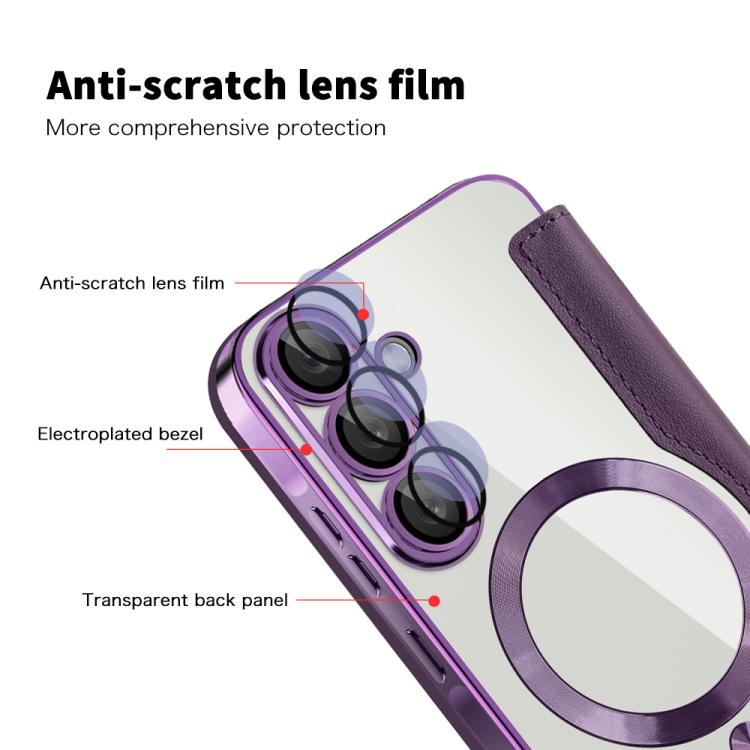 For Samsung Galaxy A56 5G Shield MagSafe RFID Anti-theft Leather Phone Case