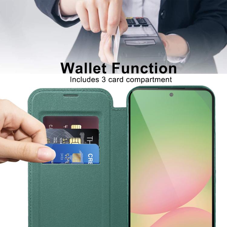 For Samsung Galaxy A56 5G Shield MagSafe RFID Anti-theft Leather Phone Case