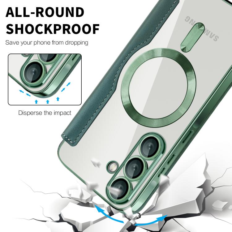 For Samsung Galaxy A56 5G Shield MagSafe RFID Anti-theft Leather Phone Case