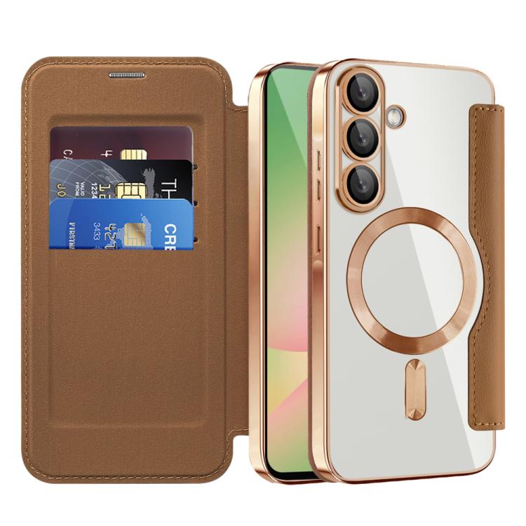 For Samsung Galaxy A56 5G Shield MagSafe RFID Anti-theft Leather Phone Case