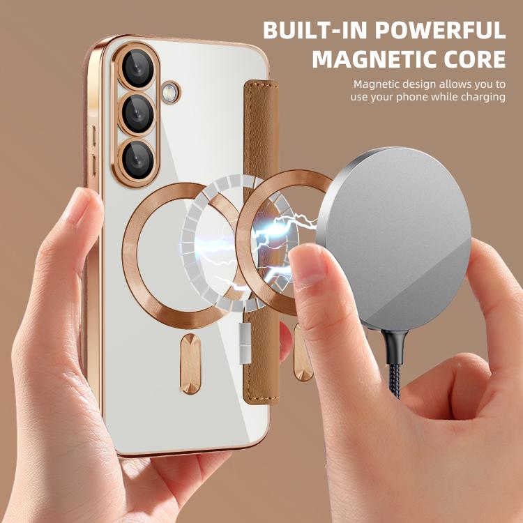 For Samsung Galaxy A56 5G Shield MagSafe RFID Anti-theft Leather Phone Case