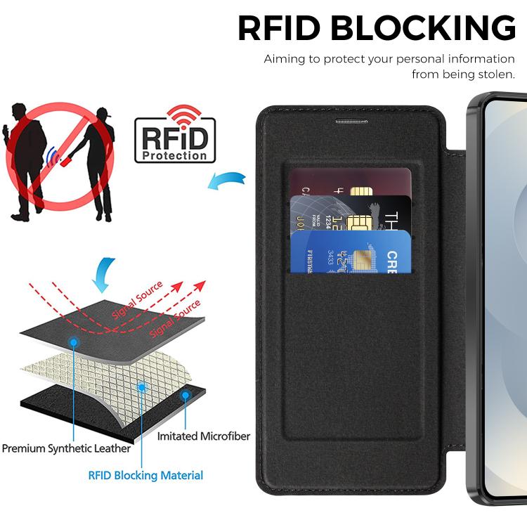 For Samsung Galaxy S26+ 5G Shield MagSafe RFID Anti-theft Leather Phone Case