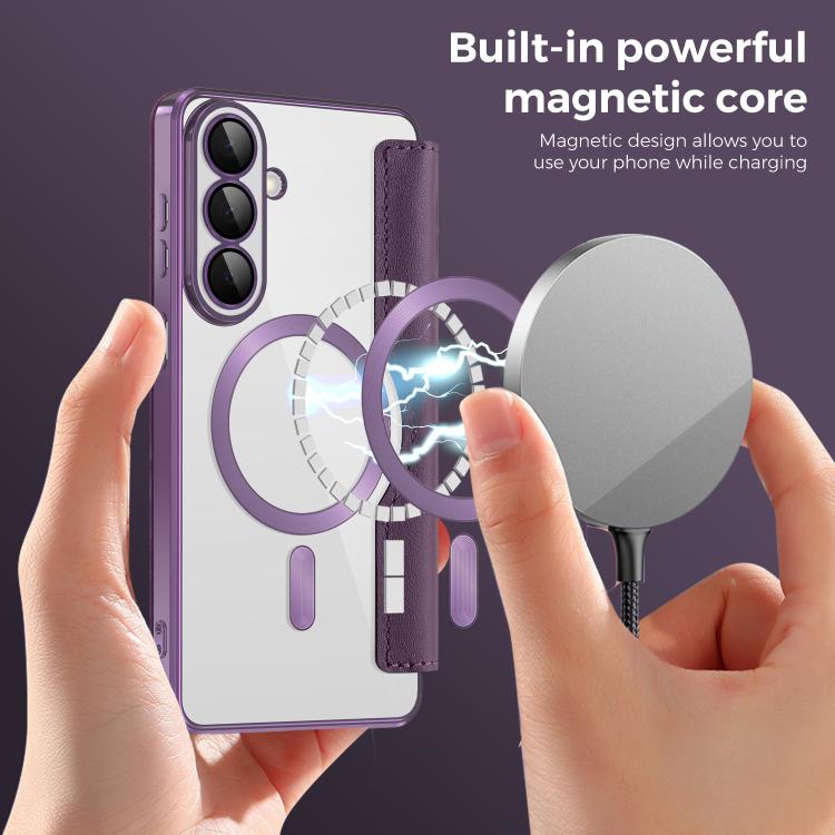 For Samsung Galaxy S26+ 5G Shield MagSafe RFID Anti-theft Leather Phone Case