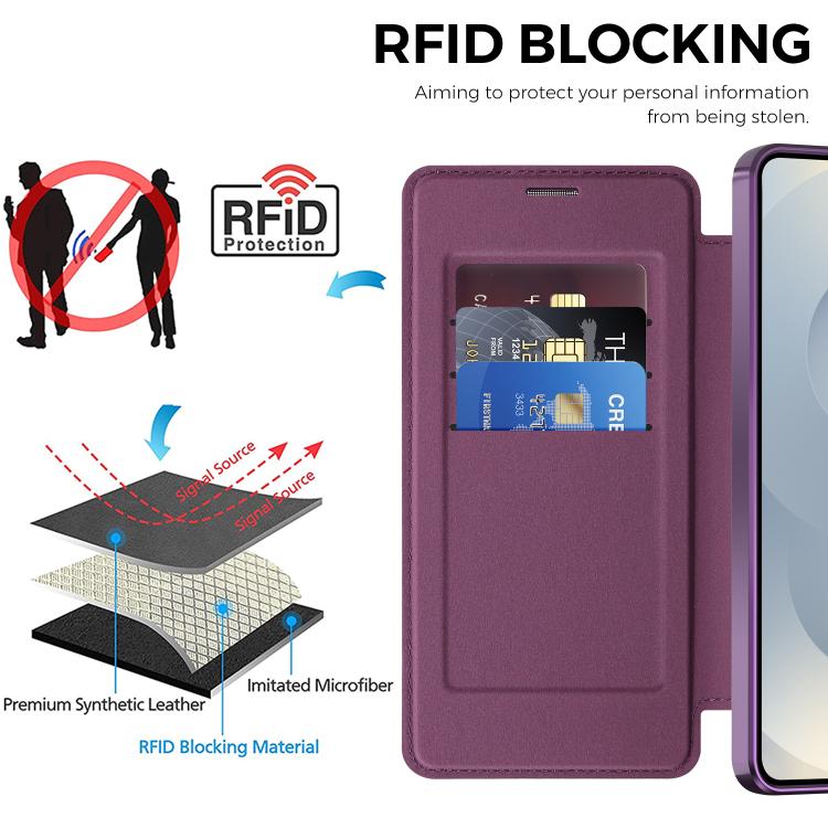 For Samsung Galaxy S26+ 5G Shield MagSafe RFID Anti-theft Leather Phone Case