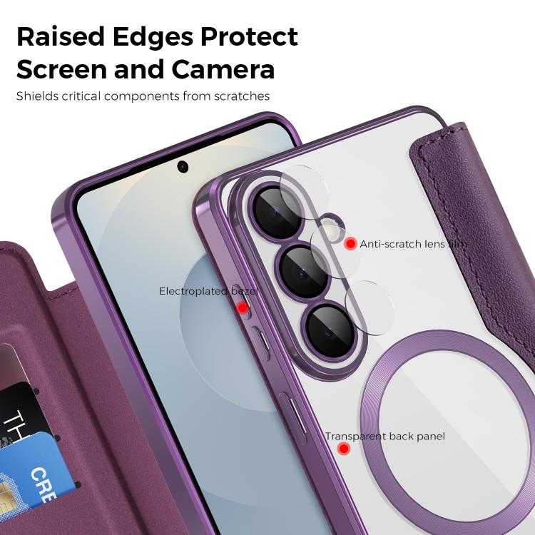 For Samsung Galaxy S26+ 5G Shield MagSafe RFID Anti-theft Leather Phone Case