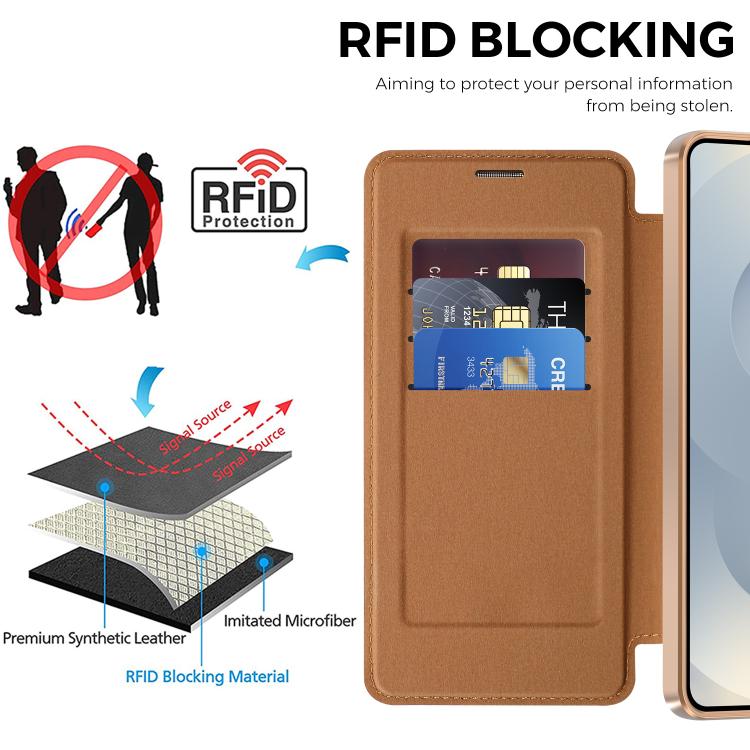 For Samsung Galaxy S26+ 5G Shield MagSafe RFID Anti-theft Leather Phone Case