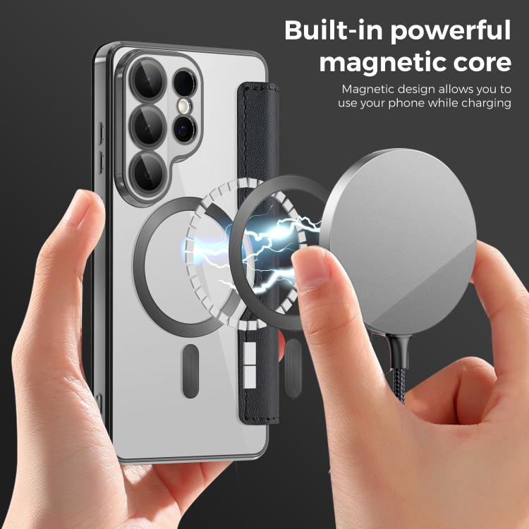 For Samsung Galaxy S26 Ultra 5G Shield MagSafe RFID Anti-theft Leather Phone Case