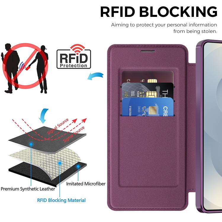 For Samsung Galaxy S26 Ultra 5G Shield MagSafe RFID Anti-theft Leather Phone Case
