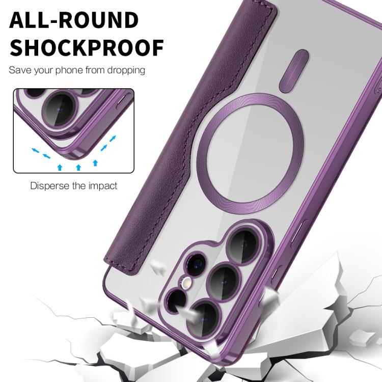 For Samsung Galaxy S26 Ultra 5G Shield MagSafe RFID Anti-theft Leather Phone Case
