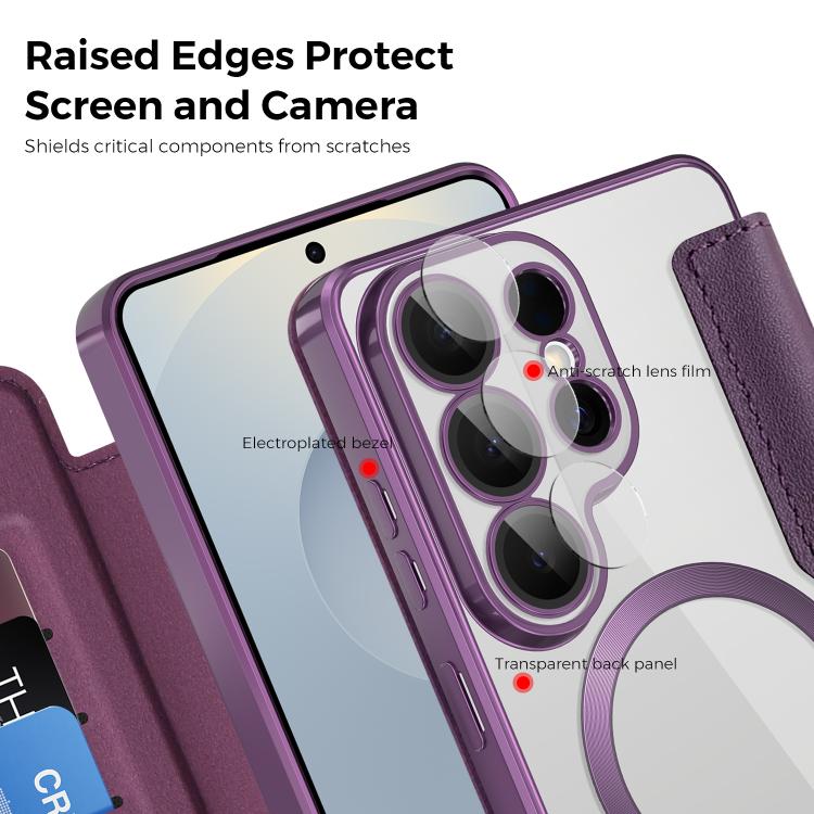 For Samsung Galaxy S26 Ultra 5G Shield MagSafe RFID Anti-theft Leather Phone Case