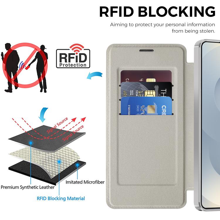 For Samsung Galaxy S26 Ultra 5G Shield MagSafe RFID Anti-theft Leather Phone Case