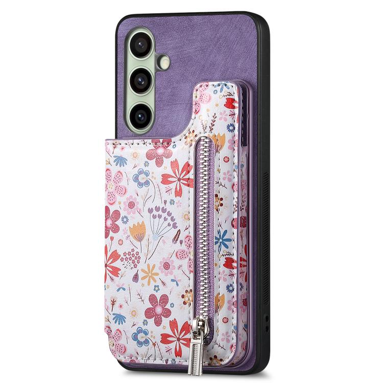 For Samsung Galaxy A36 Retro Painted Zipper Wallet Back Phone Case