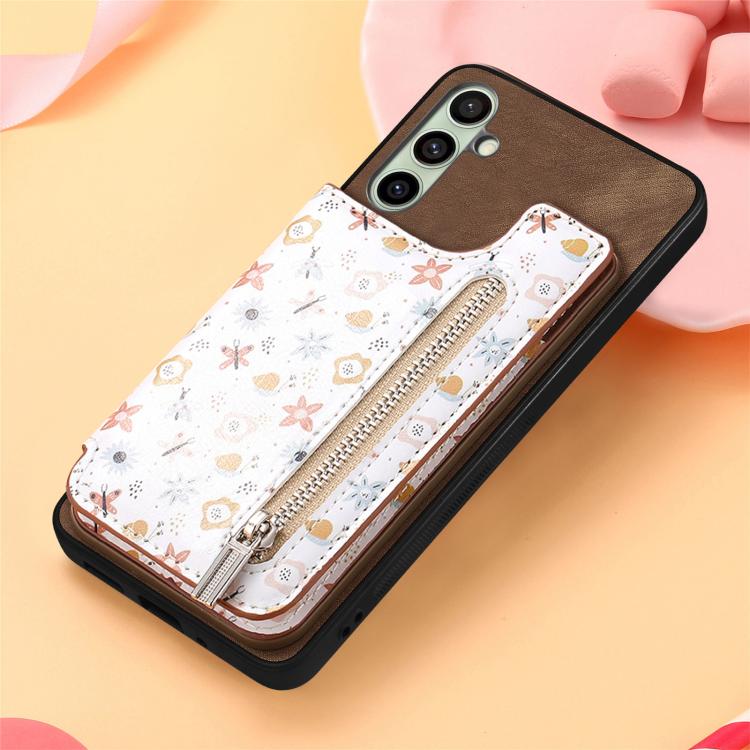 For Samsung Galaxy A36 Retro Painted Zipper Wallet Back Phone Case