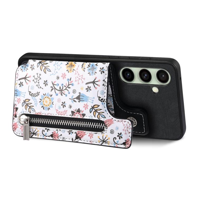 For Samsung Galaxy A36 Retro Painted Zipper Wallet Back Phone Case