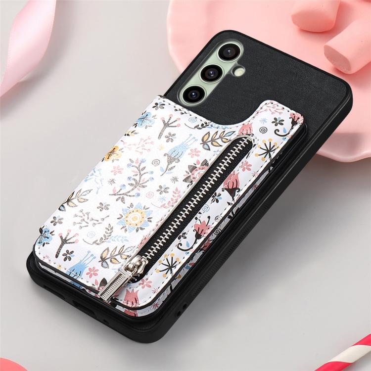 For Samsung Galaxy A36 Retro Painted Zipper Wallet Back Phone Case