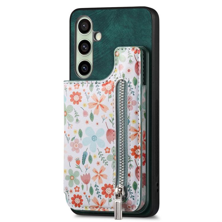 For Samsung Galaxy A56 5G Retro Painted Zipper Wallet Back Phone Case