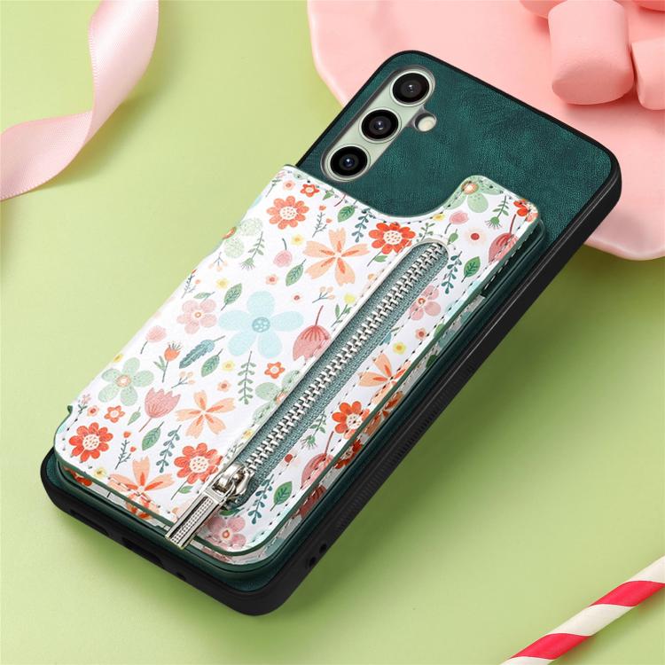 For Samsung Galaxy A56 5G Retro Painted Zipper Wallet Back Phone Case