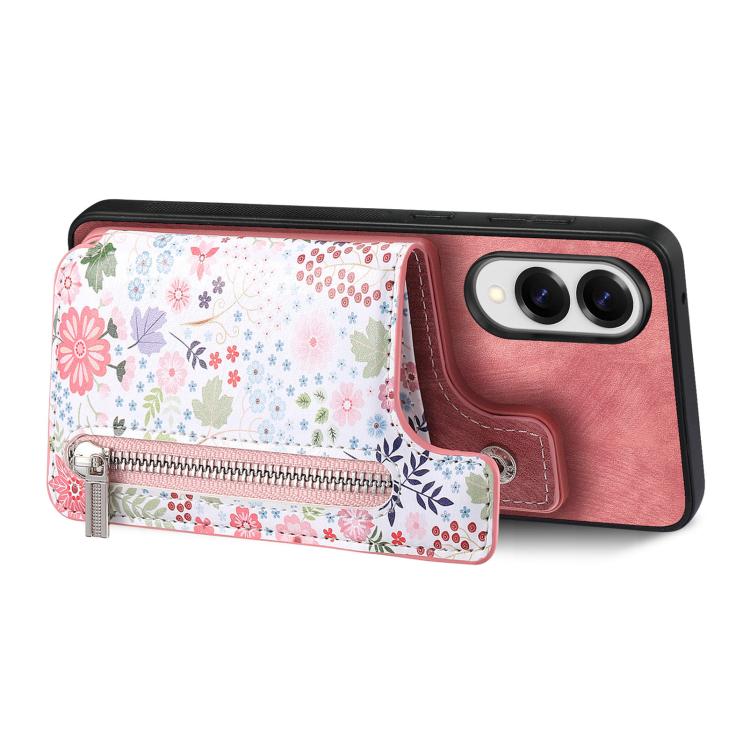 For Samsung Galaxy S25 Edge 5G Retro Painted Zipper Wallet Back Phone Case