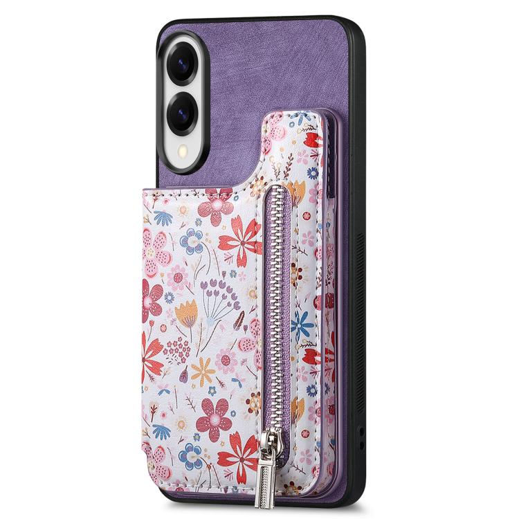 For Samsung Galaxy S25 Edge 5G Retro Painted Zipper Wallet Back Phone Case