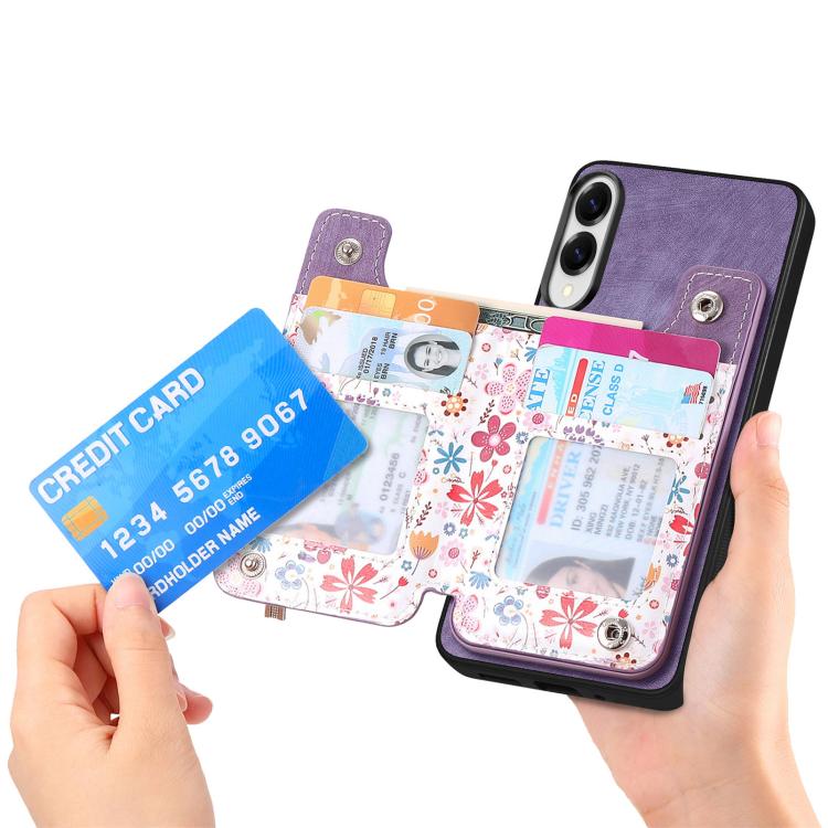 For Samsung Galaxy S25 Edge 5G Retro Painted Zipper Wallet Back Phone Case