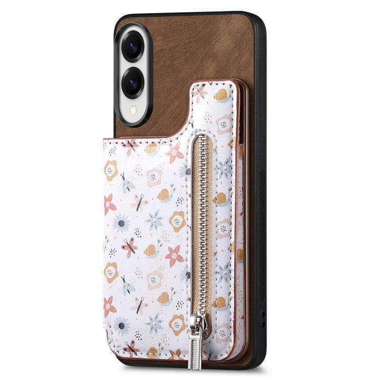 For Samsung Galaxy S25 Edge 5G Retro Painted Zipper Wallet Back Phone Case