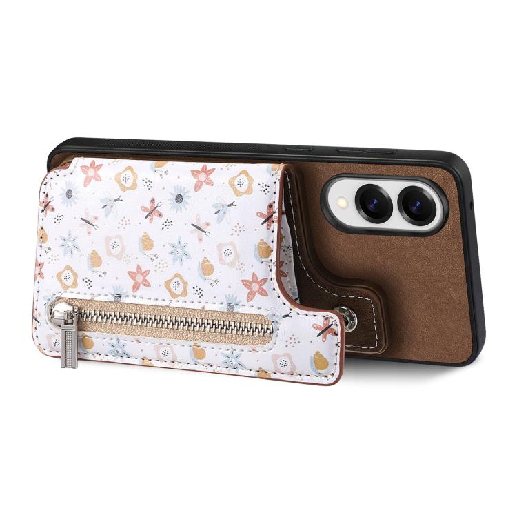For Samsung Galaxy S25 Edge 5G Retro Painted Zipper Wallet Back Phone Case