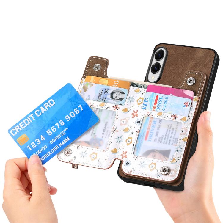 For Samsung Galaxy S25 Edge 5G Retro Painted Zipper Wallet Back Phone Case