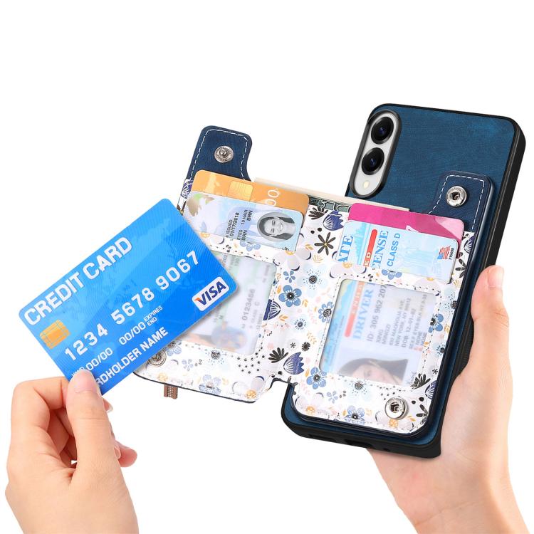 For Samsung Galaxy S25 Edge 5G Retro Painted Zipper Wallet Back Phone Case