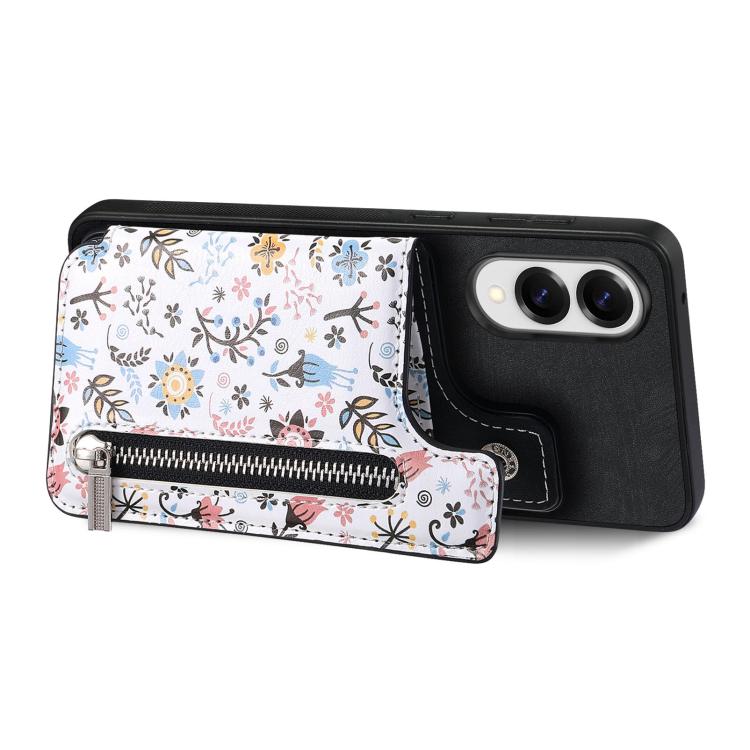 For Samsung Galaxy S25 Edge 5G Retro Painted Zipper Wallet Back Phone Case