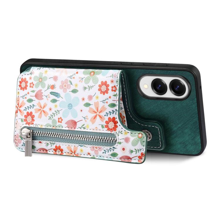 For Samsung Galaxy S25 Edge 5G Retro Painted Zipper Wallet Back Phone Case